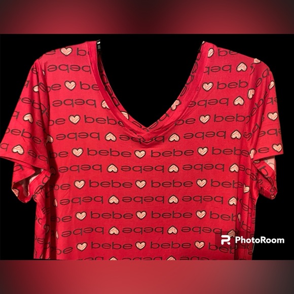 NWT•Bebe Women’s Plus Pink T-Shirt Nightgown - Picture 5 of 8